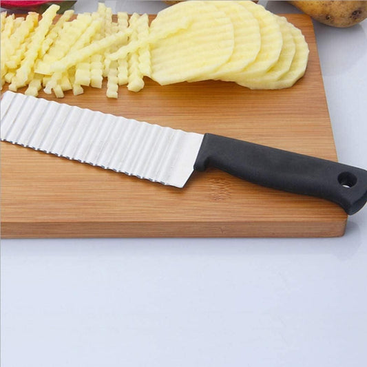 French Stainless Steel Potato Wave Ripple Knife