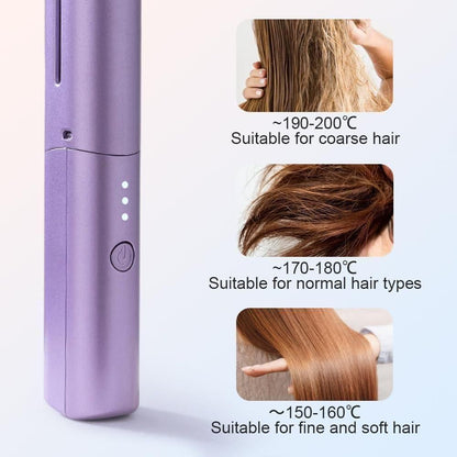 Portable Mini Hair Straightener Cordless & Rechargeable