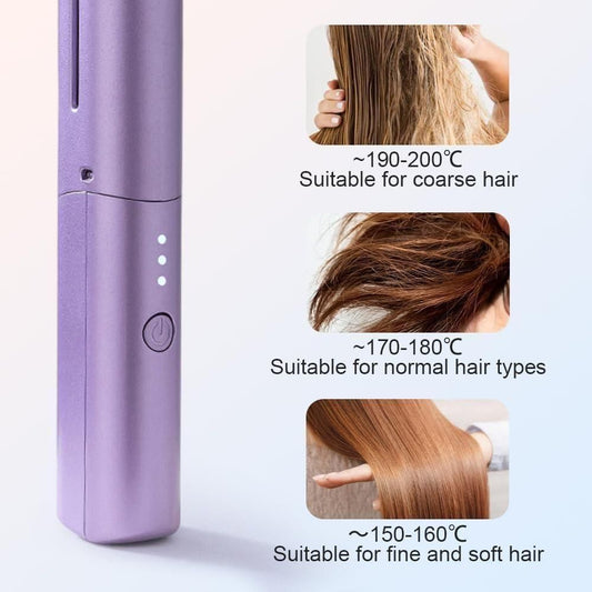 Portable Mini Hair Straightener Cordless & Rechargeable